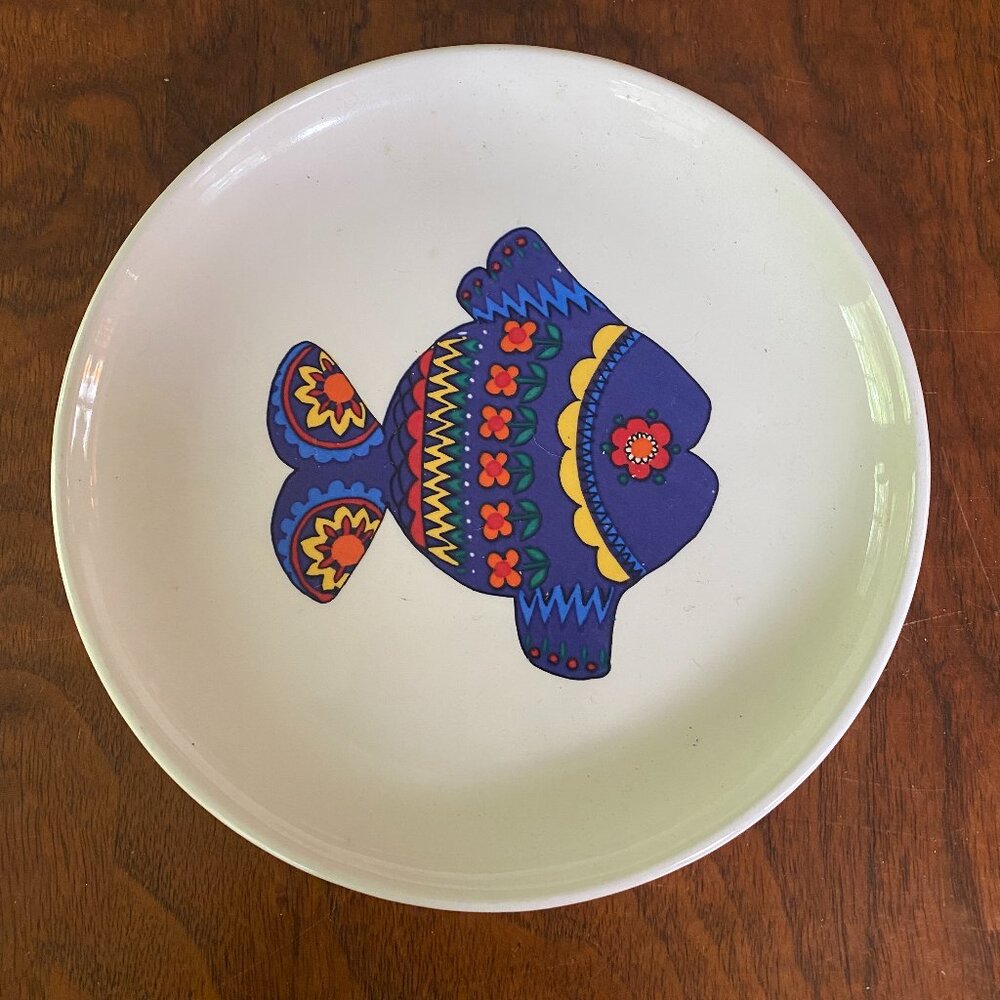 Groovy Fish Plate vintage ceramic artist Robert G. Ousley